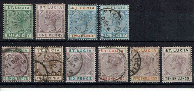 Image of St Lucia SG 43/52 FU British Commonwealth Stamp